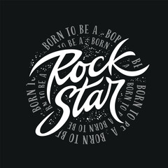 Wall Mural - rockstar word t-shirt design typography. creative hand drawn lettering art. rock related text. vecto