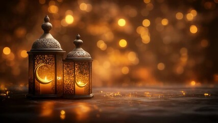 Canvas Print - elegant lanterns illuminating a warm, golden glow against a magical evening backdrop, creating a coz