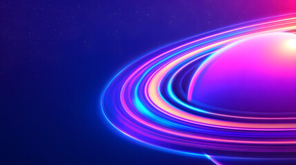 Canvas Print - planets on blue background, outer space galaxy science fiction background