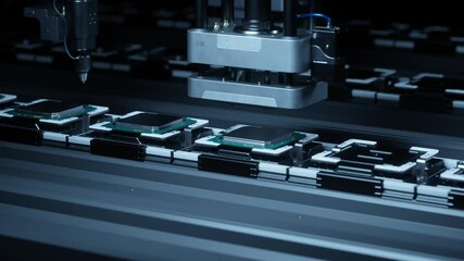 Wall Mural - precision semiconductor assembly in automated manufacturing