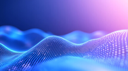 Wall Mural - blue dots and lines particles, big data, communication technology science and technology background 