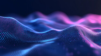 Wall Mural - blue dots and lines particles, big data, communication technology science and technology background 