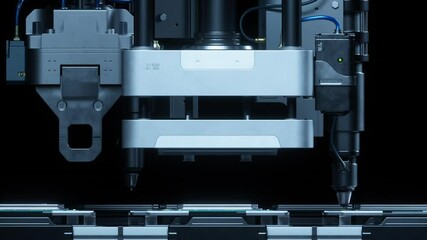 Wall Mural - precision semiconductor assembly in automated manufacturing