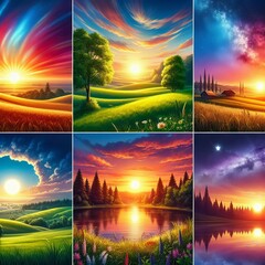 Wall Mural - time of day variants