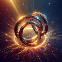 Wall Mural - two or more rings intertwined symbolizing unity and connection o
