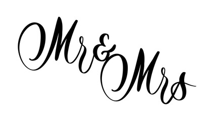 Wall Mural - mr and mrs black vector brush calligraphy banner.