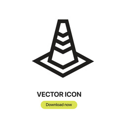 Poster - Traffic Cone icon vector. Linear-style sign for mobile concept and web design. Traffic Cone symbol illustration. Pixel vector graphics - Vector.	