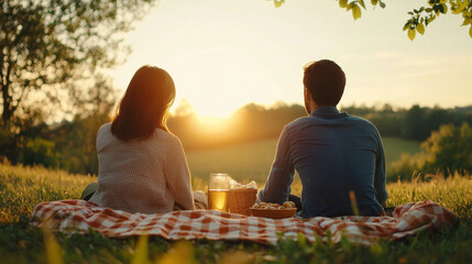 Wall Mural - Lively Picnic in a Park with Friends and Delicious Provisions