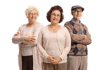 Poster - Group of senior people smiling and posing