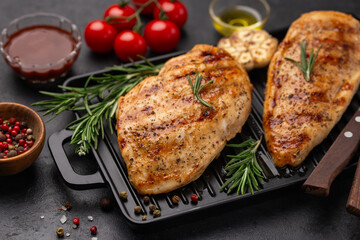 Wall Mural - hot and spicy grilled  chicken breast