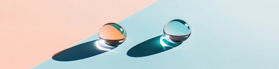 Fototapete - Minimalist Glass Sphere Art on Pastel Backdrop Contemporary Visual Design for Eco-friendly Marketing and Digital Branding in Modern Art Spaces