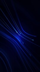 Wall Mural - digital data flow motion background animation with a fast moving stream of flowing blue fiber optic 