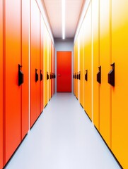 Aufkleber - Vibrant Data Center Corridor Colorful Server Racks with Minimalistic Cooling Systems in Modern Facilities - Enhancing Efficiency and Aesthetic for Tech Innovation