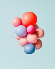 Aufkleber - Minimalist Gradient Sphere Art Iridescent Floating Orbs in Pink, Blue and Violet - Captivating Optical Illusions for Tech-Inspired Visual Merchandising and Modern Interior Design