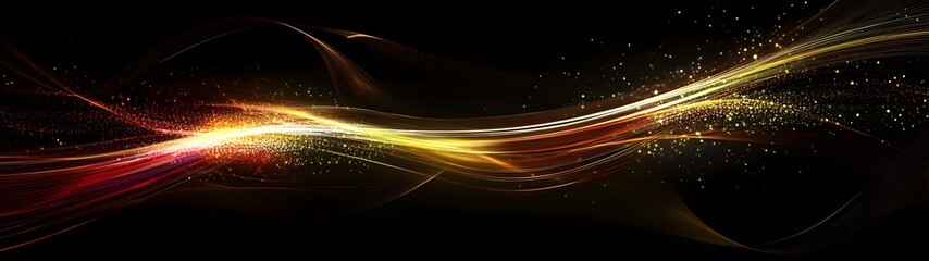 Aufkleber - Mesmerizing abstract cosmic explosion of radiant glowing particles and waves creating a dynamic fluid and vibrant display of colorful luminescence and ethereal energy