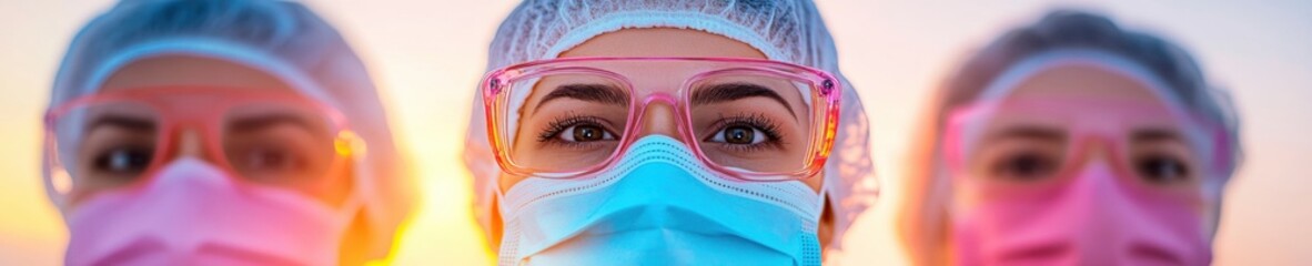 Poster - Vibrant Surgical Visualization Surgical Team in Tech-Enhanced Operating Room Capturing Precision - Healthcare Innovation and Safety Content for Medical Expertise Promotion