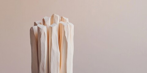 Aufkleber - Minimalist Art Supplies Sculpted Wooden Pencils on Neutral Background - Creative Tools for Contemporary Design and Sustainable Art Content in Visual Merchandising