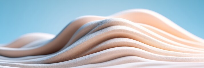 Leinwandbilder - Contemporary Fluid Abstraction Textured Waveforms in Pastel Tones for Luxury Interior Design and Art Installations - Inspiring Organic Elegance in Modern Spaces