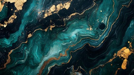 Poster - Mesmerizing Fluid Agate Texture with Captivating Abstract Swirls and Waves of Vibrant Colors  Captivating and Alluring Digital Art Background with Intricate Patterns and Opulent Aesthetics