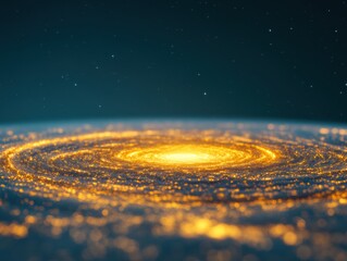Poster - Illuminated Cosmic Spiral Stellar Light Display on Gradient Sky for Innovative Space Technology and Marketing Capturing Galactic Majesty