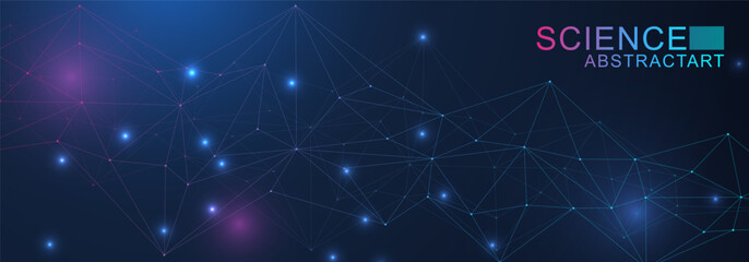 Wall Mural - global network connection website header or banner design. abstract background with connecting dots 