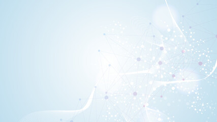 Wall Mural - digital abstract connection dots and lines. network connection structure. technology polygonal backg