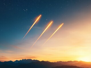Aufkleber - Celestial Meteor Shower Display Atmospheric Glow with Starry Constellations for Night Sky Events - Engaging Astronomy Content and Educational Marketing