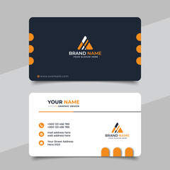 Wall Mural - creative modern yellow business card design name card corporate visiting card and simple clean templ