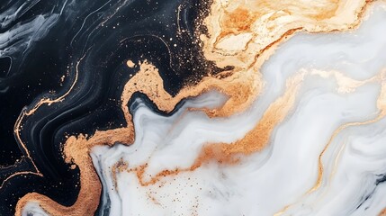 Poster - Mesmerizing Swirls of Liquid Gold and Bronze Tones   Abstract Background with Fluid Movements Vibrant Colors and Captivating Textures
