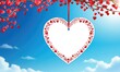 © PlatypusMi86 - Romantic heart decoration hanging from a tree branch with blue sky