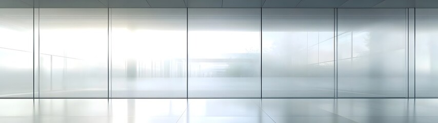 Aufkleber - Minimalist Glass Facade of Modern Office Building with Geometric Patterns and Reflections Showcasing a Clean Elegant and Contemporary Architectural Design