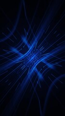 Wall Mural - digital data flow background animation with a fast moving stream of flowing blue fiber optic light d