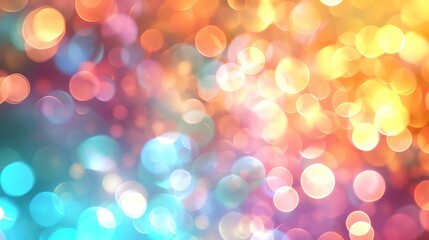 Wall Mural - An abstract, blurry background of colorful bokeh lights.