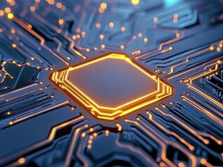 Leinwandbilder - futuristic circuit board glowing technological abstract background graphic resource