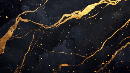 Poster - Stunning abstract background with intricate marbled patterns shimmering golden accents and a mesmerizing array of sparkling glitter  This luxurious elegant
