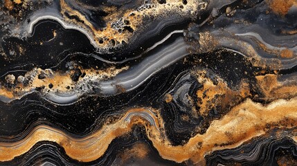 Poster - Stunning abstract image showcasing the captivating natural beauty and intricate textures of various mineral formations such as agate geode and quartz  The vibrant colors fluid like patterns