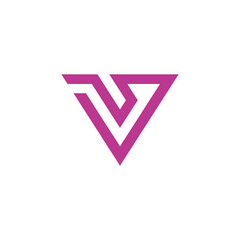 Abstract Geometric Letter V Logo design vector template isolated on white background