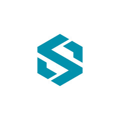Geometric Hexagon Letter S Logo design vector template isolated on white background