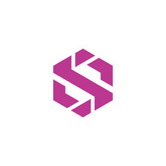 Geometric Hexagon Letter S Logo design vector template isolated on white background