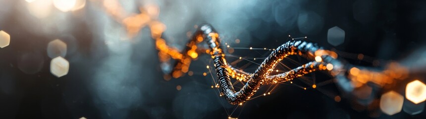 The abstract background of a printed circuit board, made up of different components, is suitable for use as a dynamic wallpaper with a depth of field effect and bokeh