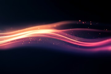Aufkleber - Abstract glowing wave with particles.