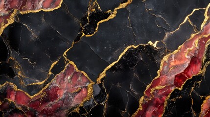 Leinwandbilder - Stunning cracked marble texture background with golden veins and irregular patterns  Abstract natural stone surface with a vintage grunge and weathered look  Luxury and elegant modern design element