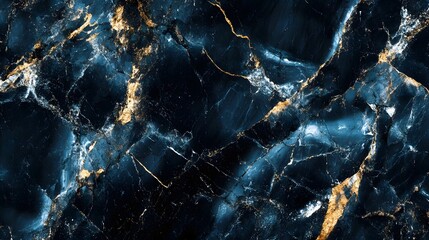 Leinwandbilder - Stunning golden and blue marble texture abstract pattern backdrop for luxury fashion interior design and premium brand concepts