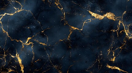 Fototapete - Stunning image showcasing an intricate luxurious marble texture with a dramatic golden cracked pattern  This captivating abstract background evokes a sense of elegance sophistication