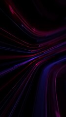 Wall Mural - a high speed stream of neon red and blue digital fiber optic light beam data nodes. communications a
