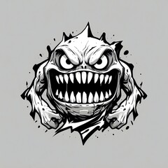 Sticker - Ferocious Monster Illustration: A Terrifying Creature Design