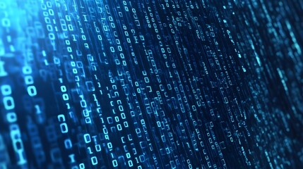 Leinwandbilder - Vibrant Digital Binary Code Backdrop With Flowing Data Strings and Tech Patterns  Abstract Technology Background Featuring Futuristic Digital Matrix Information Flow and Computer Programming Visuals