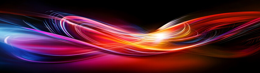 Leinwandbilder - Vibrant Neon Fluid Dynamics   Mesmerizing Digital Abstract Art Background with Flowing Colorful Curves Glowing Shapes and Dynamic Lighting Effects