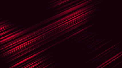 Abstract red striped lines on black background. Fast and glowing lines background