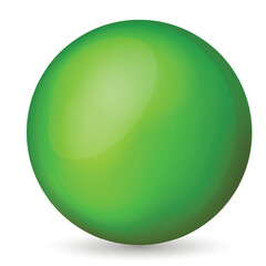 Wall Mural - glass green ball or precious pearl. glossy realistic ball, 3d abstract vector illustration highlight